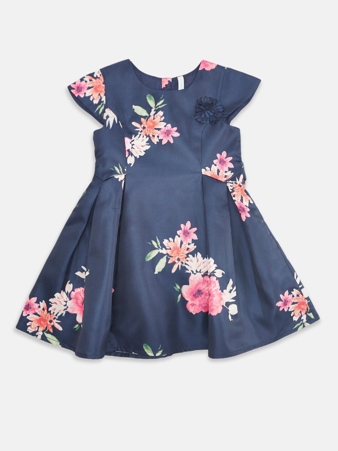 

Pantaloons Baby Navy Blue & Pink Floral Dress