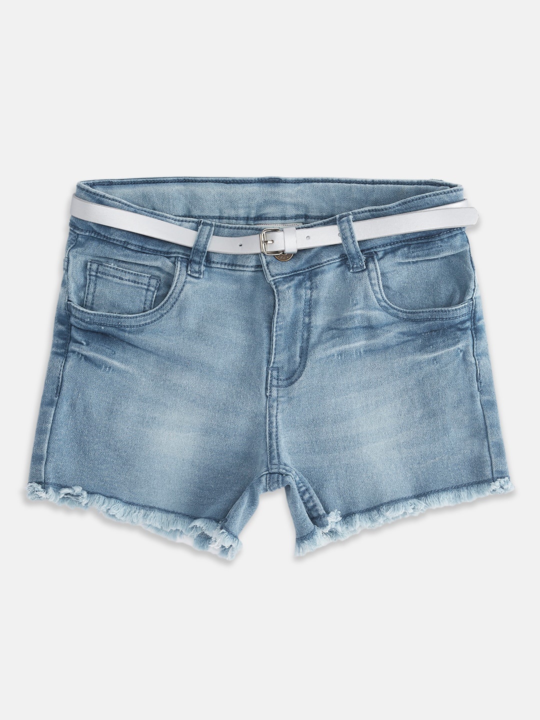 

Pantaloons Junior Girls Blue Washed Denim Shorts