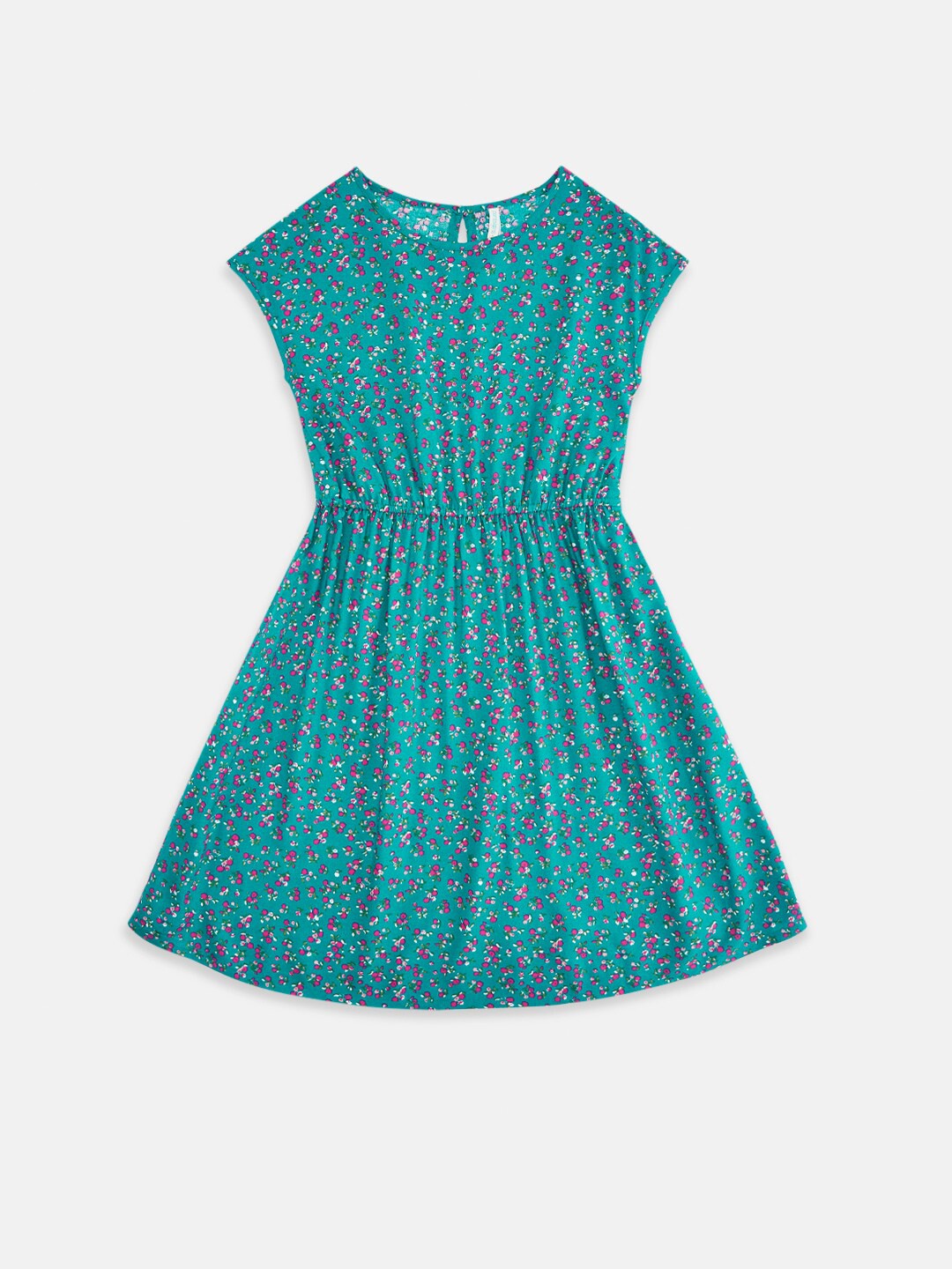 

Pantaloons Junior Turquoise Blue & Pink Floral Dress