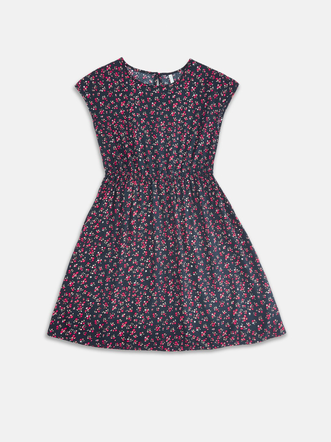

Pantaloons Junior Girls Black & Pink Floral Printed Dress