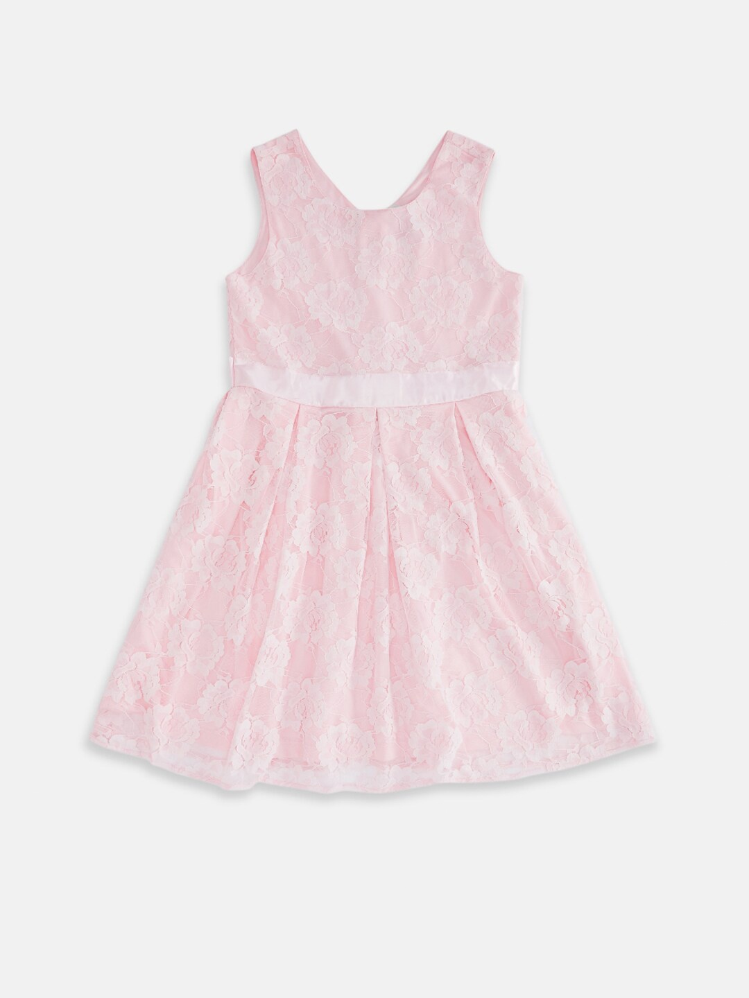 

Pantaloons Junior Pink Self Design Dress