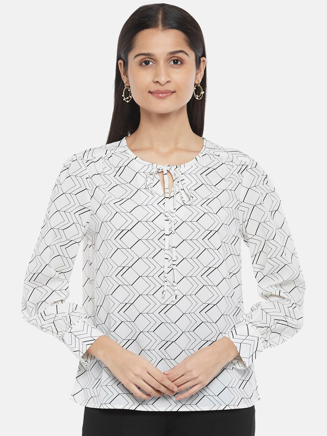 

Annabelle by Pantaloons White Print Top