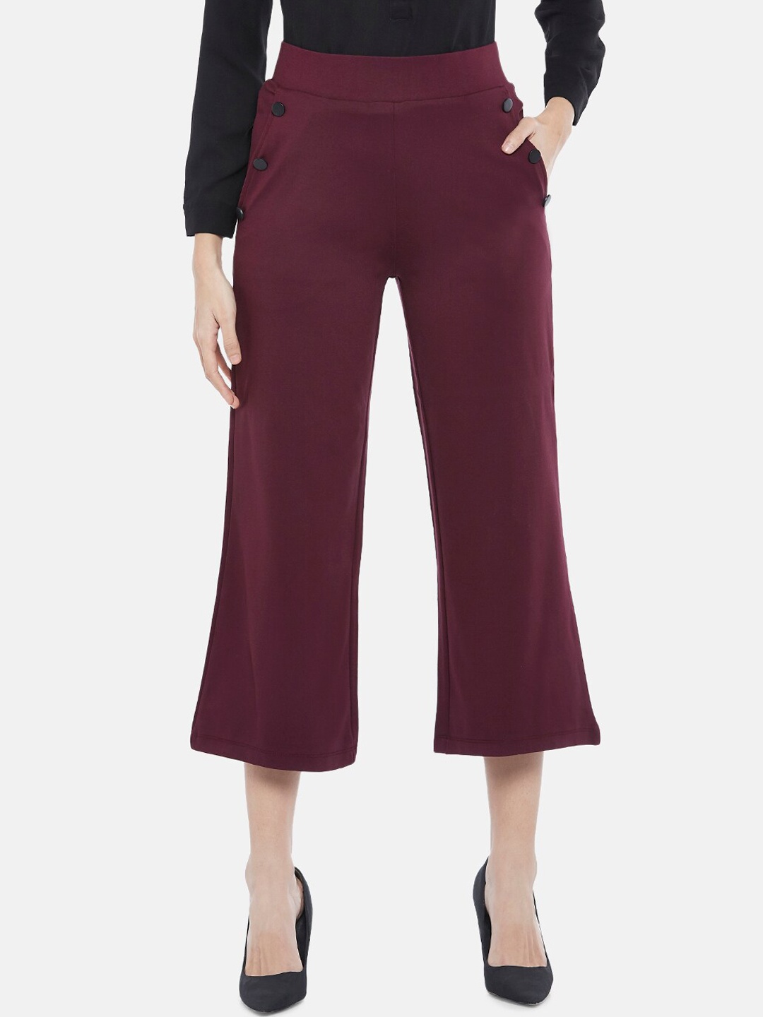 

Annabelle by Pantaloons Women Maroon Culottes Trousers