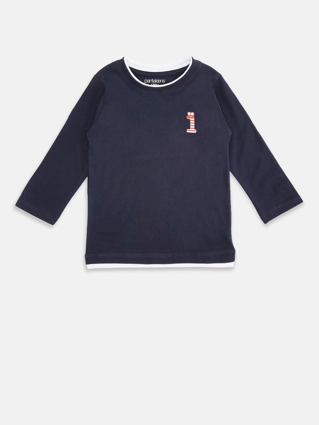 

Pantaloons Baby Boys Navy Blue Pure Cotton T-shirt