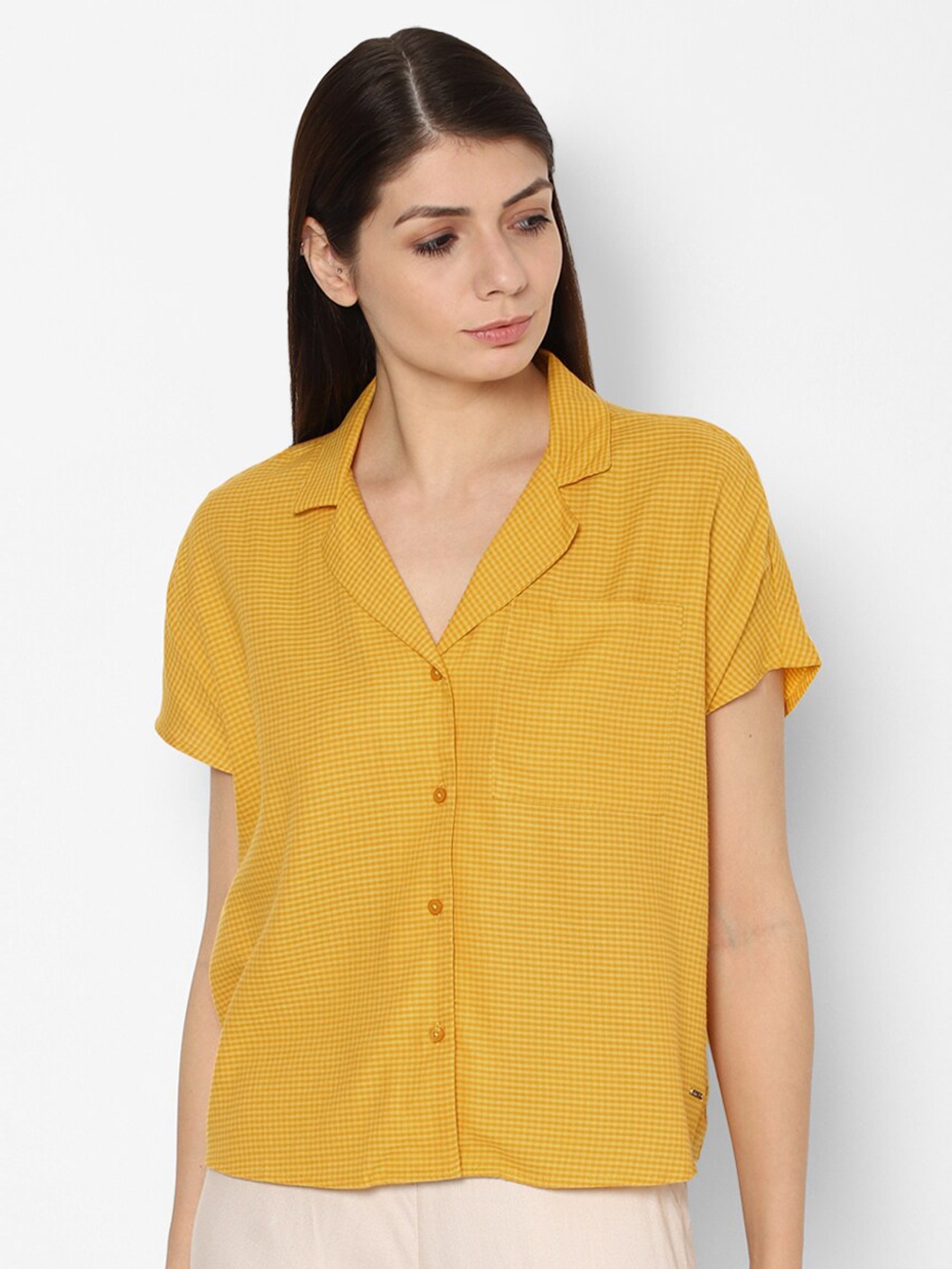 

Allen Solly Woman Women Yellow Casual Shirt