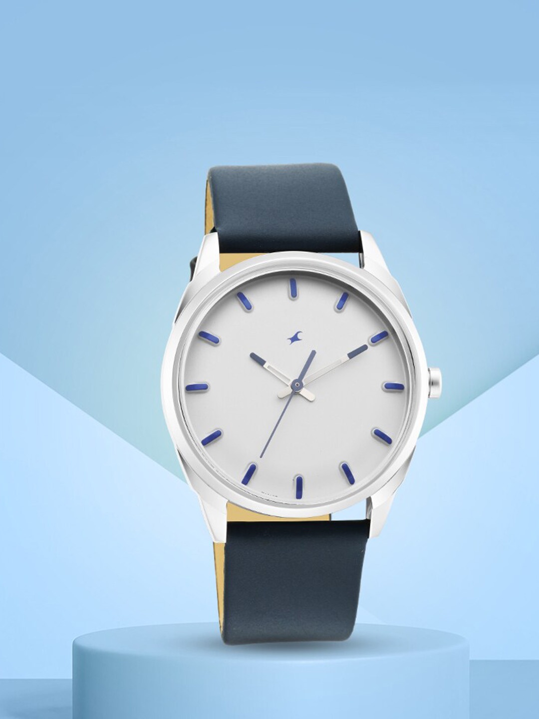 

Fastrack Men White Brass Dial & Blue Leather Straps Analogue Watch 3273SL01