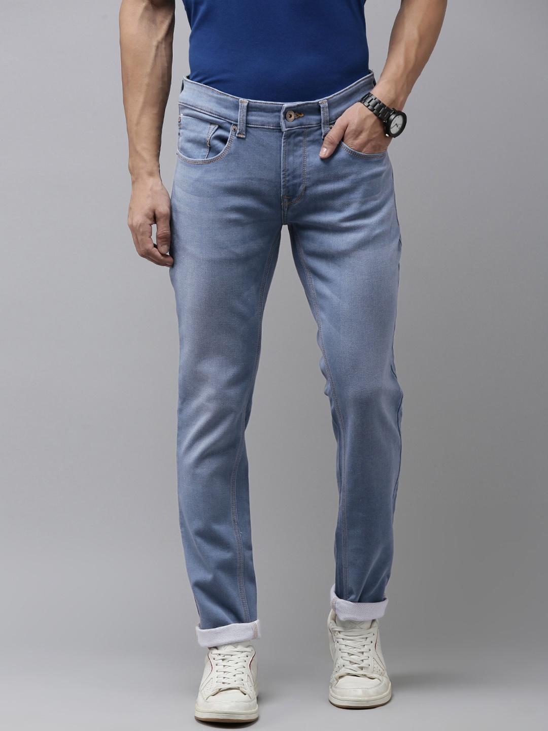 

SPYKAR Men Skinny Fit Faded Jeans, Blue