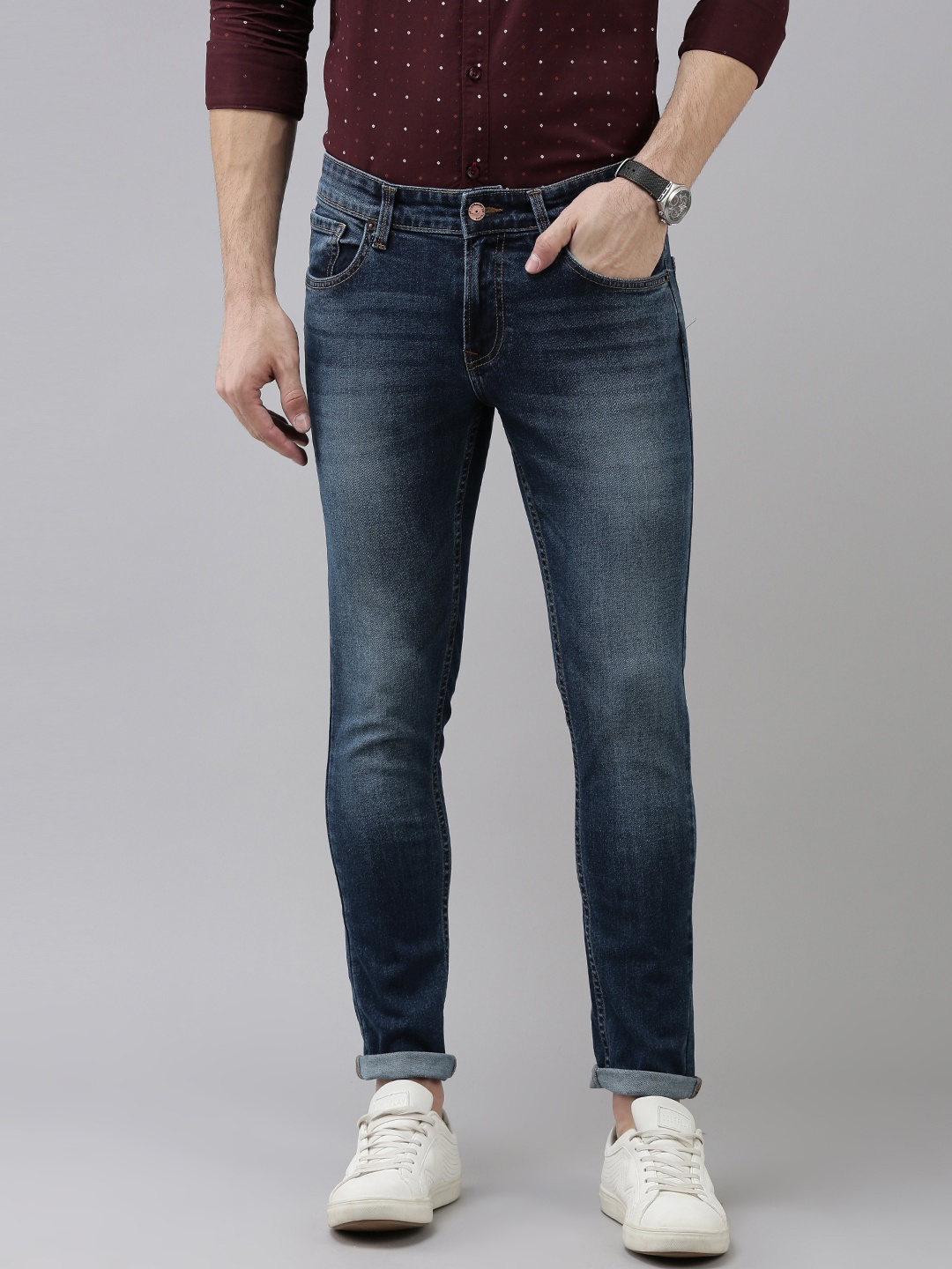 

SPYKAR Men Blue Super Skinny Fit Low-Rise Stretchable Jeans