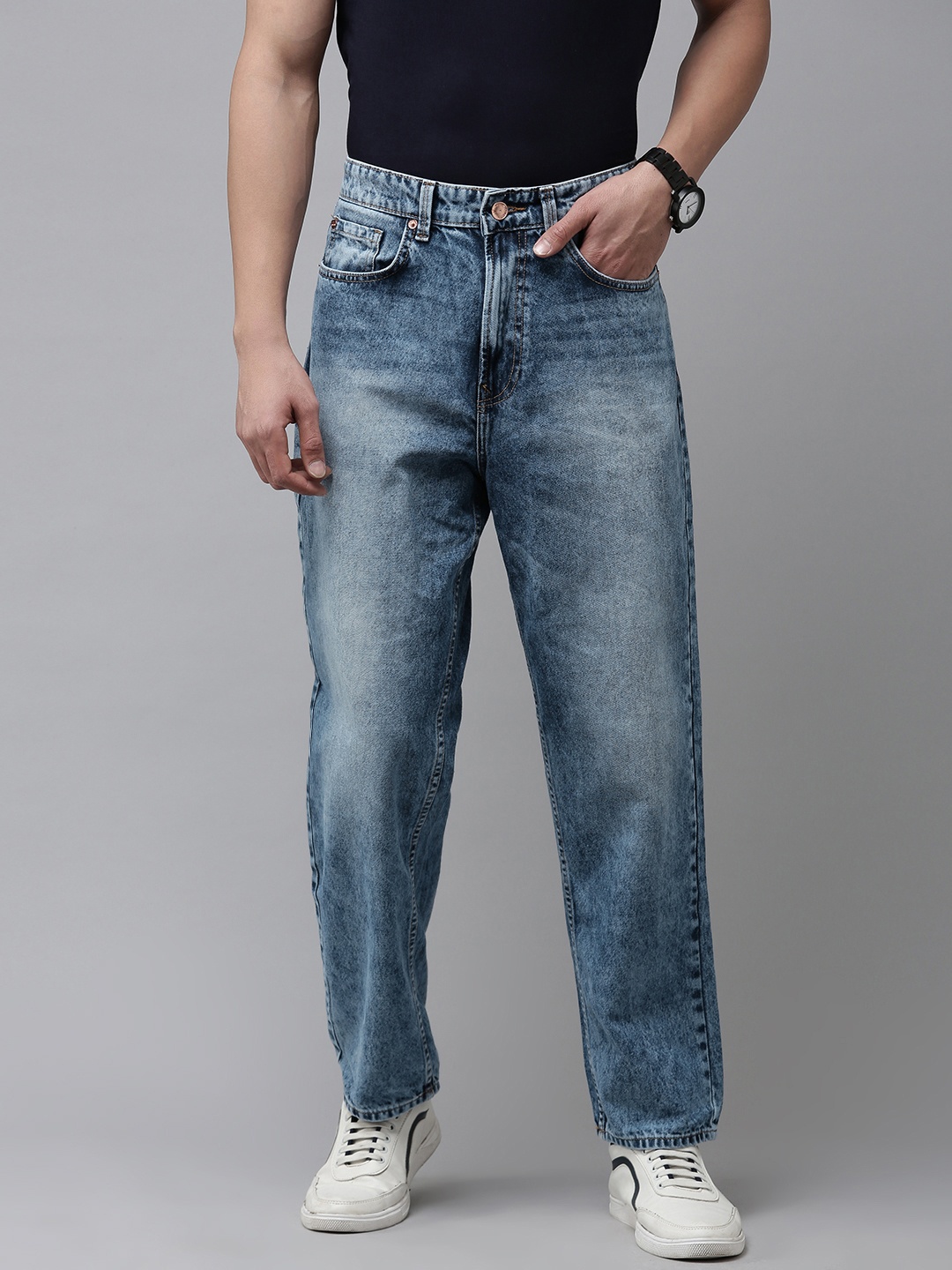 

SPYKAR Men Relaxed Fit Faded Jeans, Blue