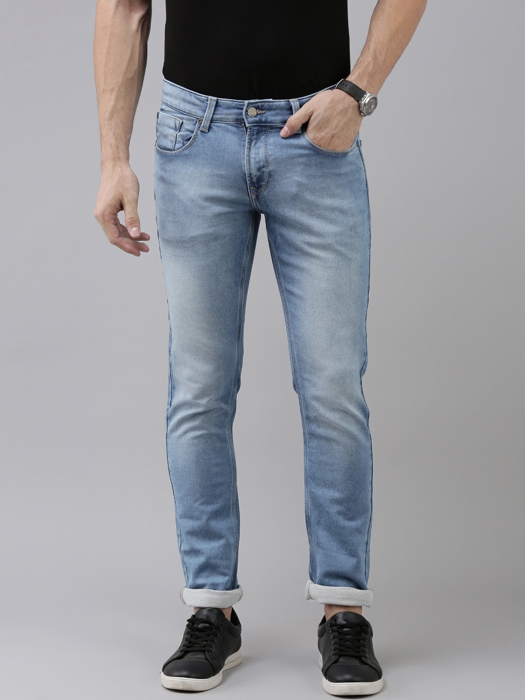 

SPYKAR Men Blue Skinny Fit Low-Rise Heavy Fade Stretchable Jeans