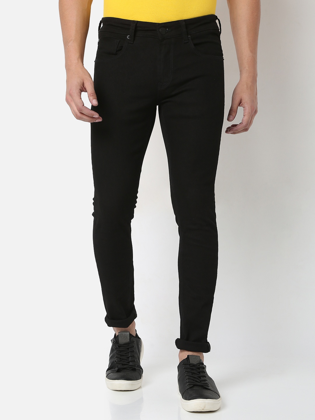 

SPYKAR Men Super Skinny Fit Low-Rise Jeans, Black