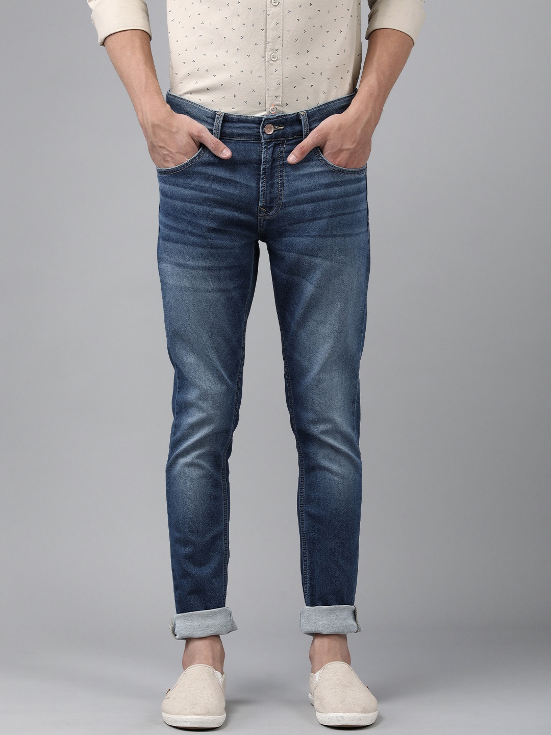 

SPYKAR Men Blue Super Skinny Fit Low-Rise Light Fade Stretchable Jeans