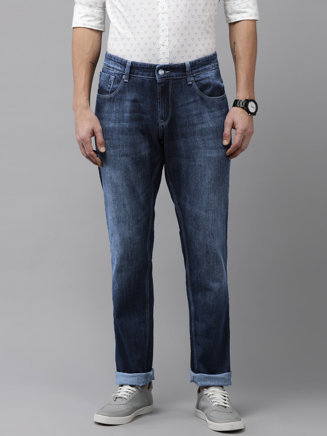 

SPYKAR Men Skinny Slim Fit Low-Rise Light Fade Stretchable Jeans, Blue