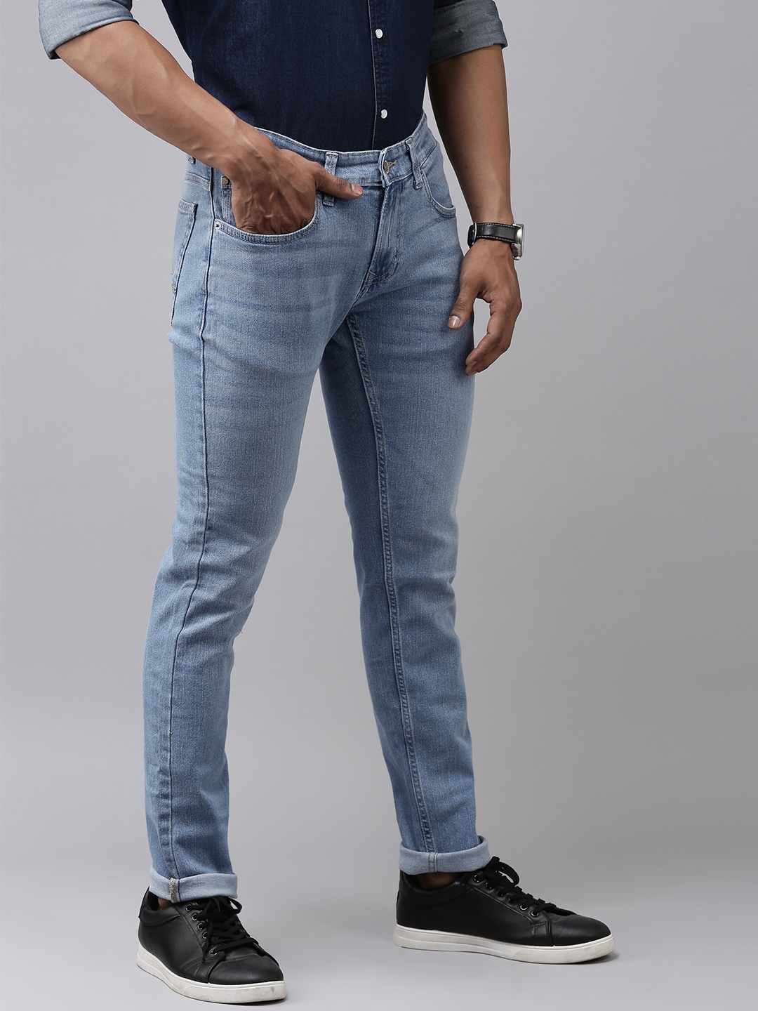

SPYKAR Men Blue Skinny Fit Low-Rise Light Fade Stretchable Jeans