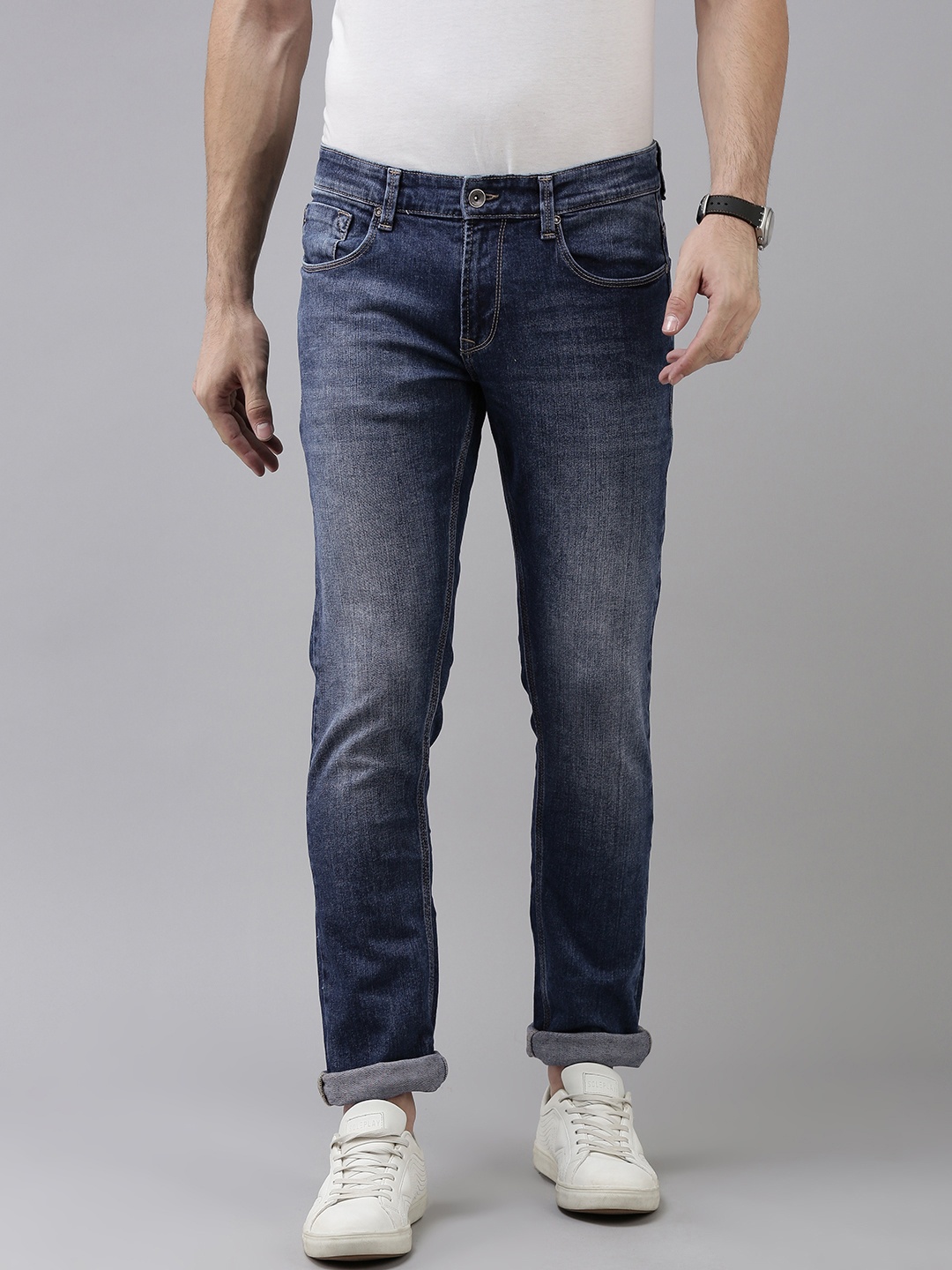 

SPYKAR Men Blue Skinny Fit Low-Rise Light Fade Stretchable Jeans