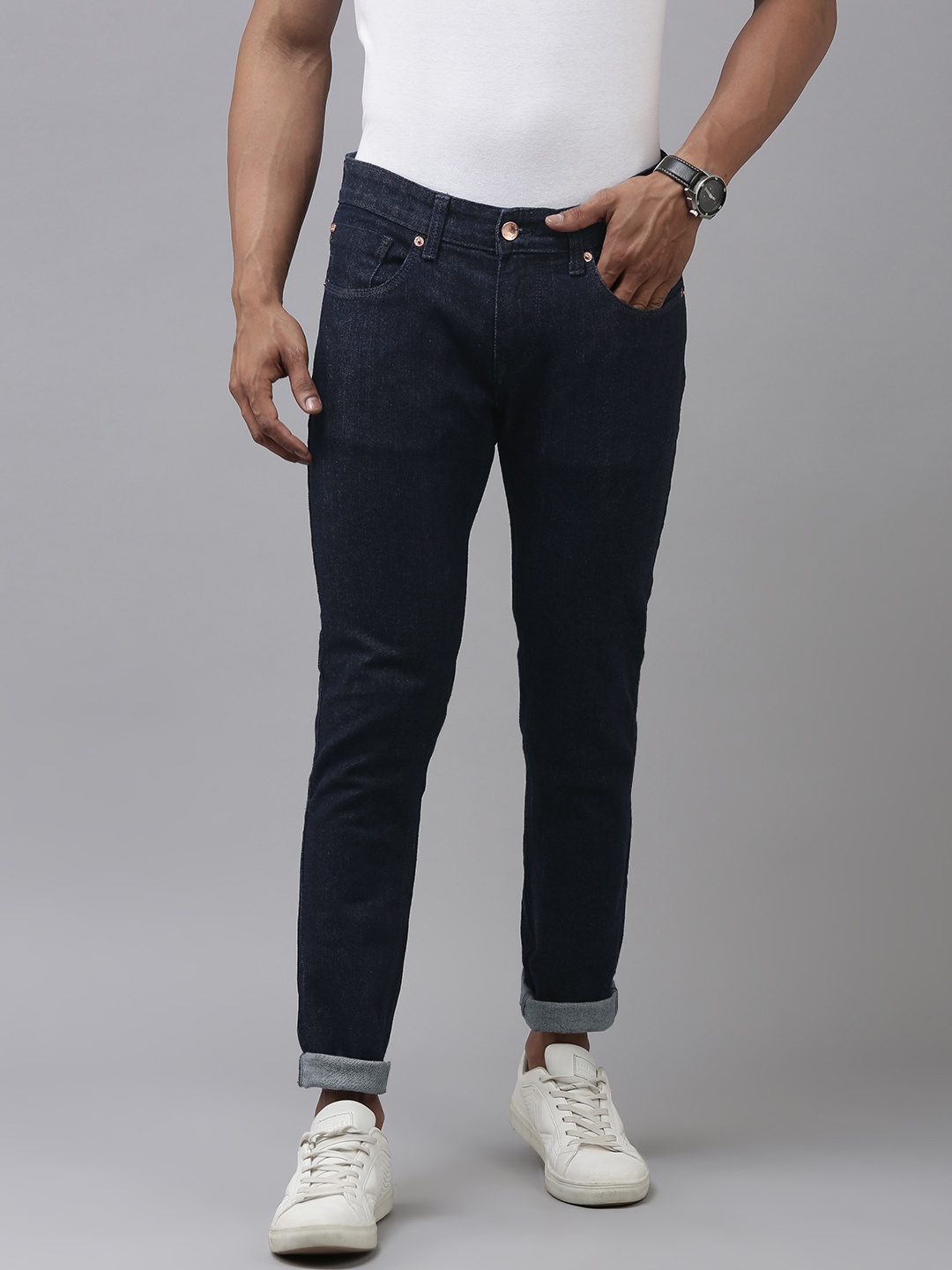 

SPYKAR Men Navy Blue Skinny Fit Low-Rise Stretchable Jeans