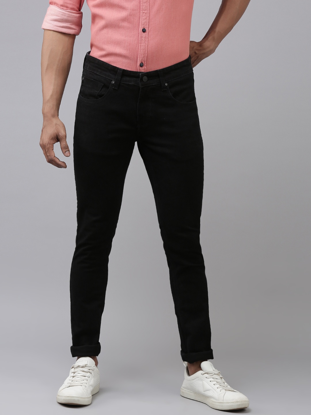 

SPYKAR Men Black Skinny Fit Light Fade Stretchable Jeans