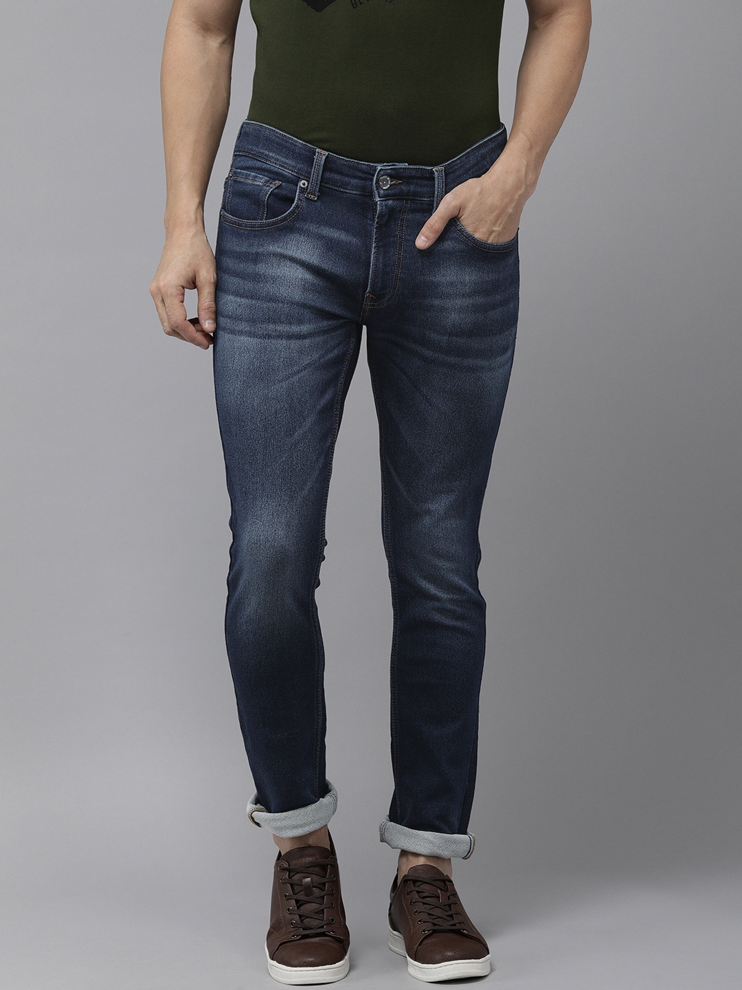 

SPYKAR Men Blue Rover Regular Fit Mid-Rise Light Fade Stretchable Jeans