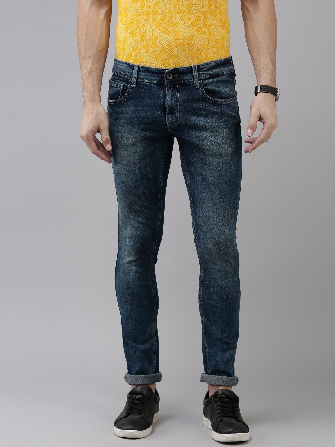 

SPYKAR Men Blue Skinny Fit Low-Rise Light Fade Stretchable Jeans