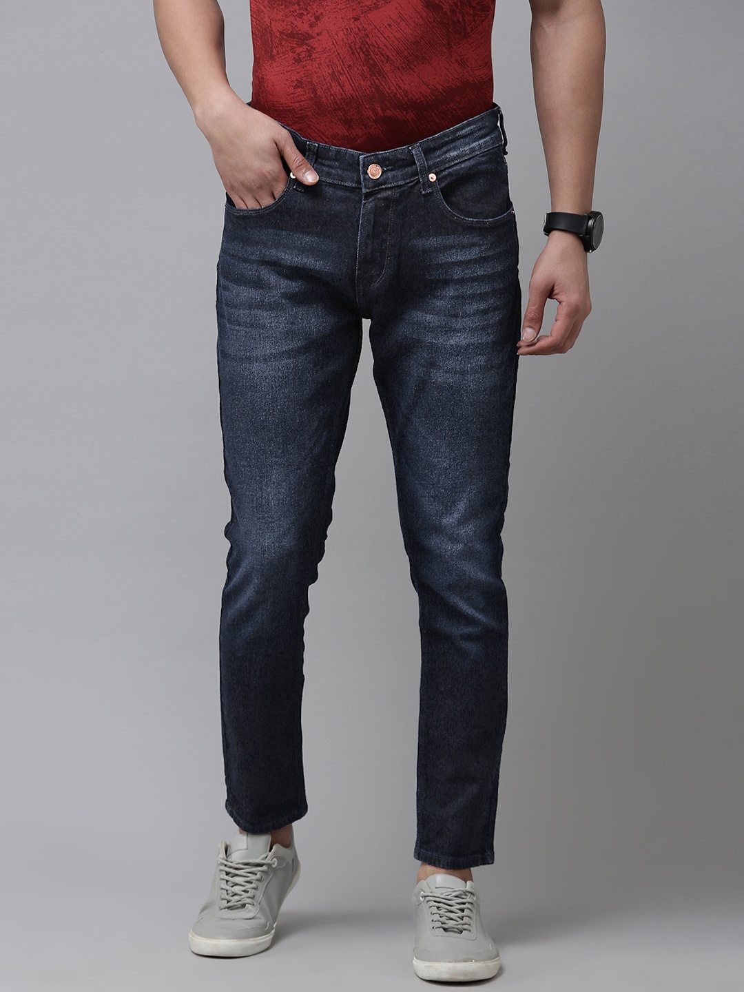 

SPYKAR Men Kano Tapered Fit Faded Jeans, Blue
