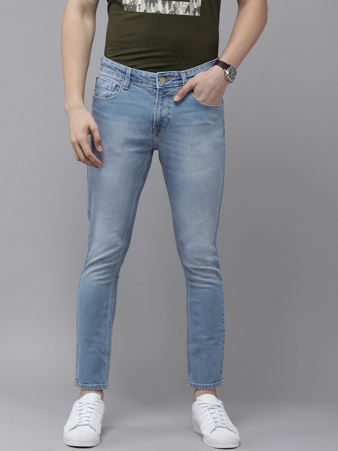

SPYKAR Men Blue Kano Slim Fit Mid-Rise Heavy Fade Stretchable Jeans