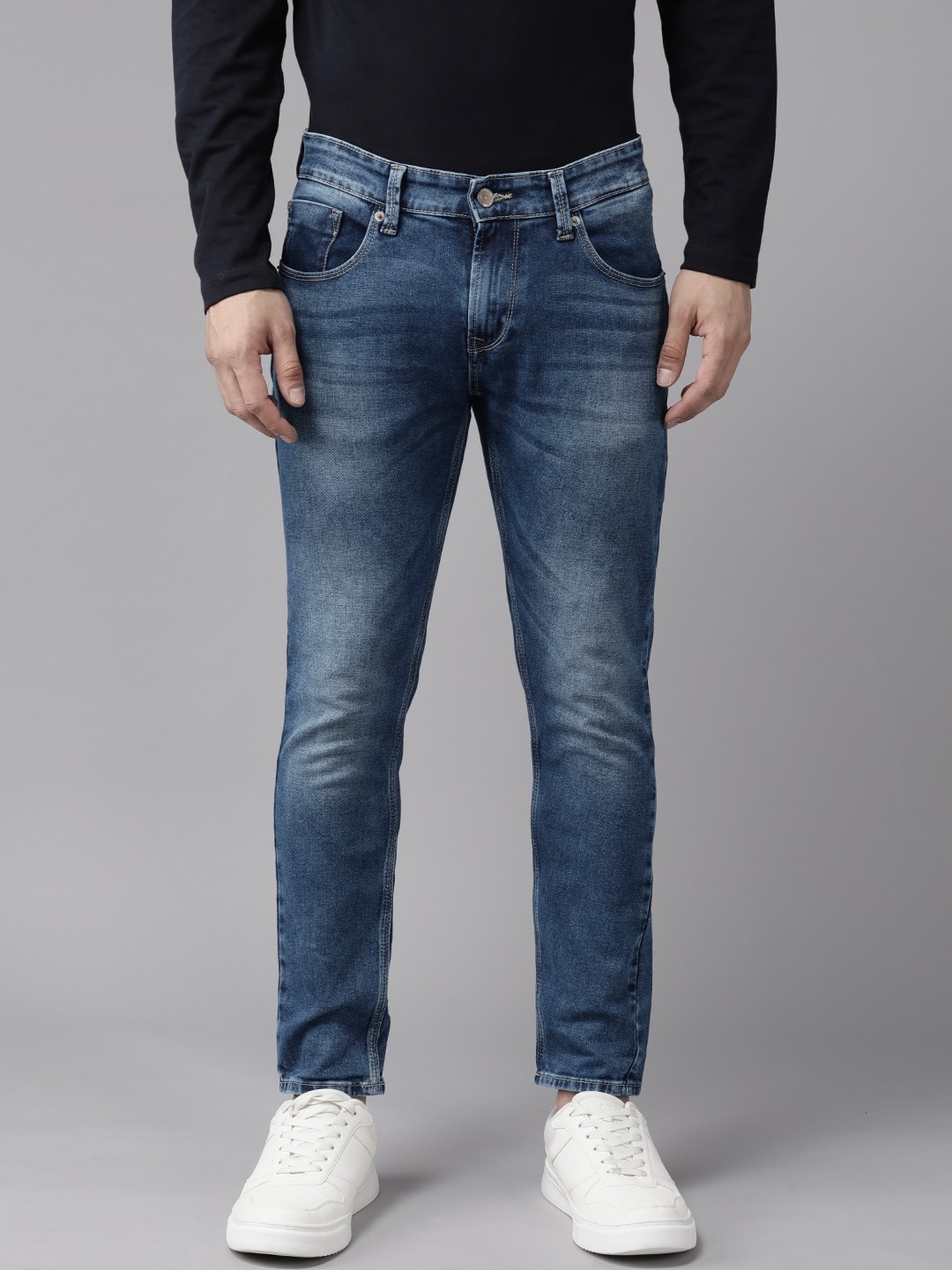 

SPYKAR Men Slim Fit Light Fade Stretchable Jeans, Navy blue