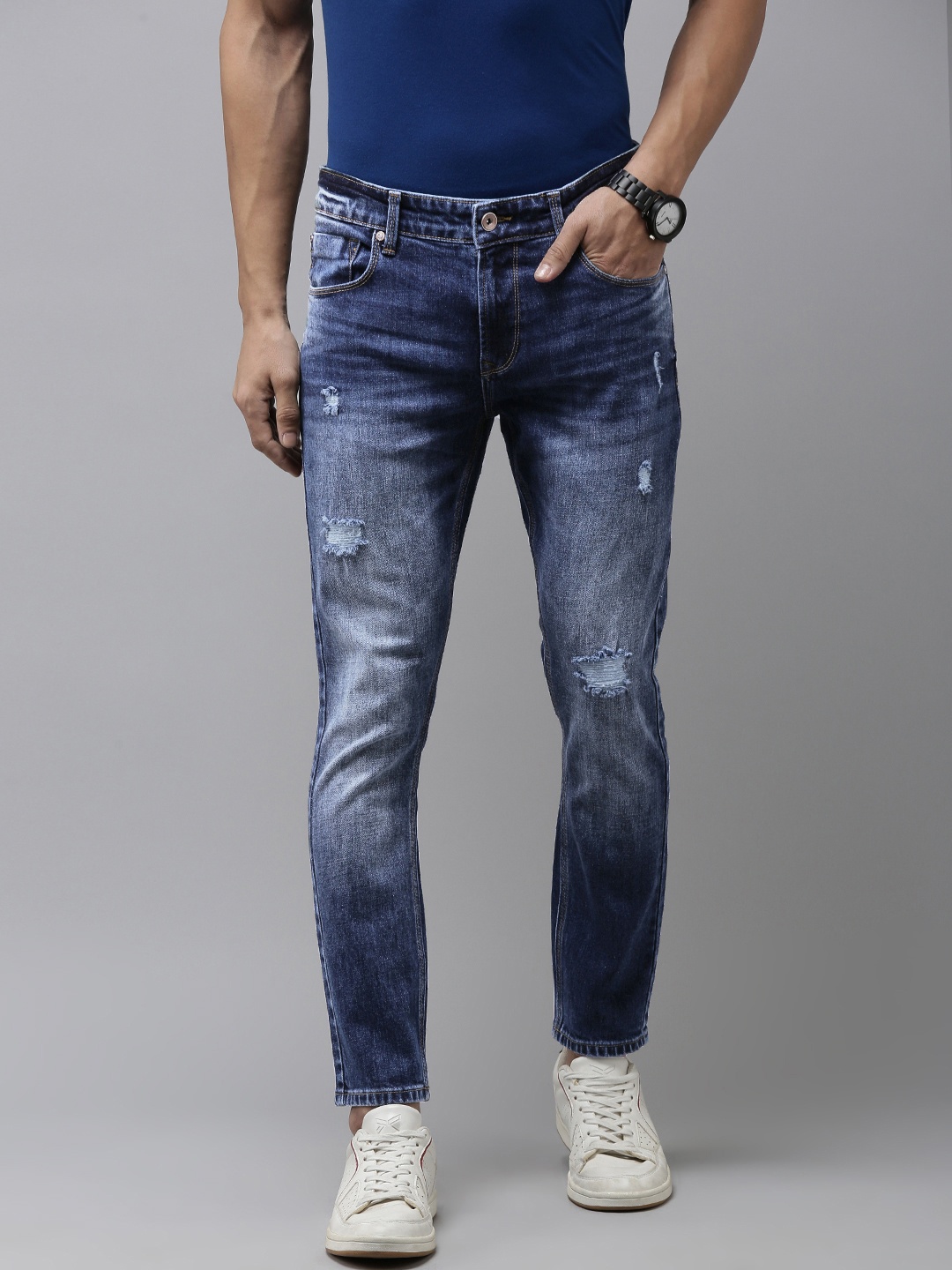 

SPYKAR Men Tapered Fit Faded Jeans, Blue