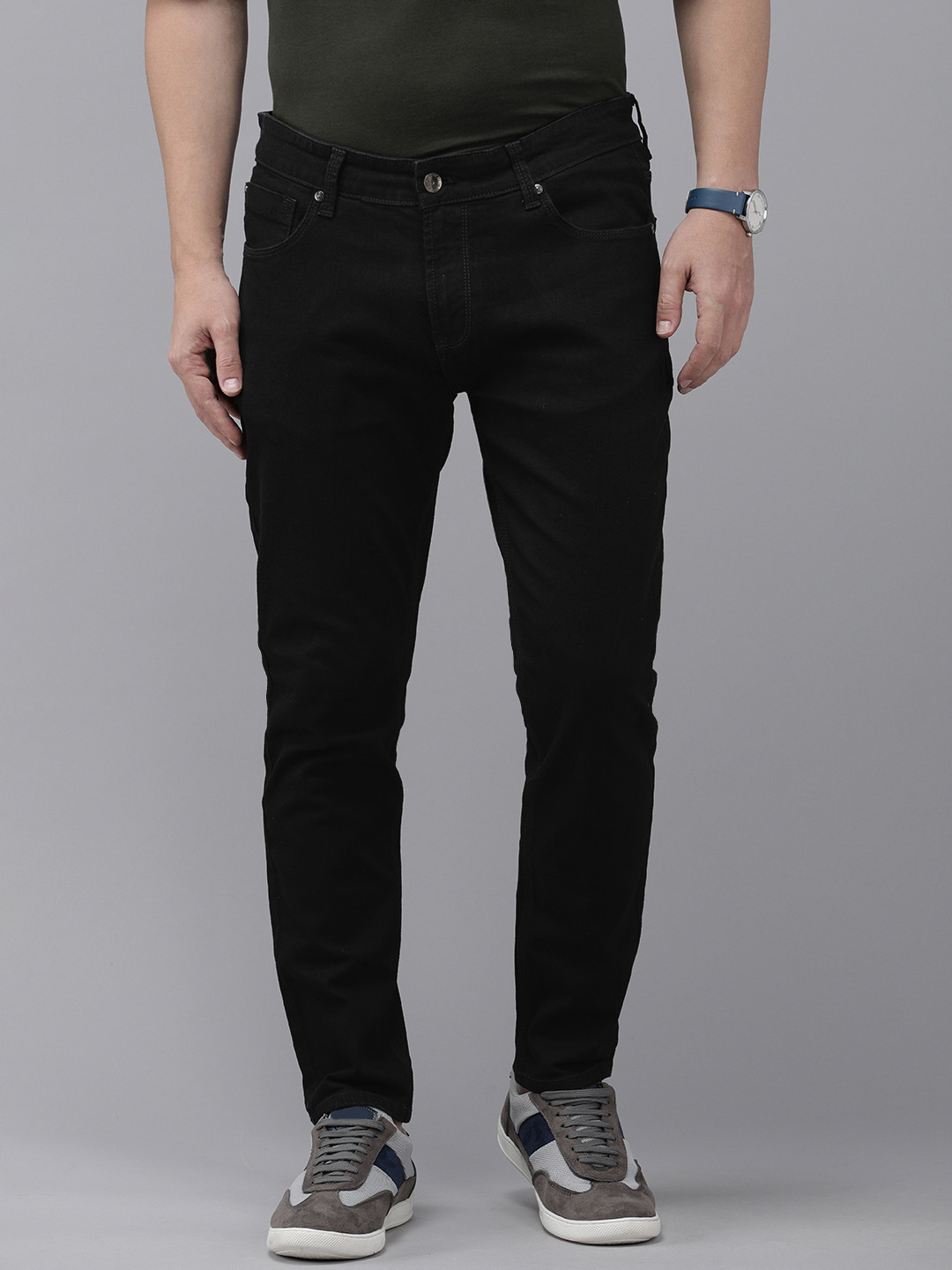 

SPYKAR Men Kano Slim Fit Stretchable Mid-Rise Jeans, Black