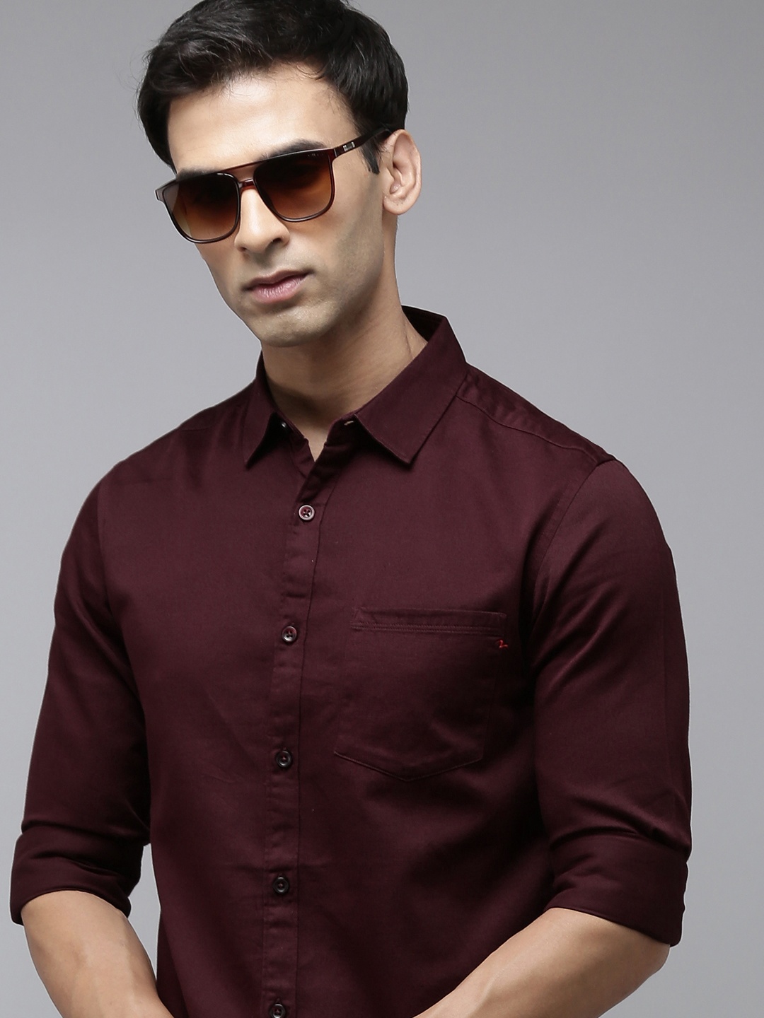 

SPYKAR Solid Casual Shirt, Maroon