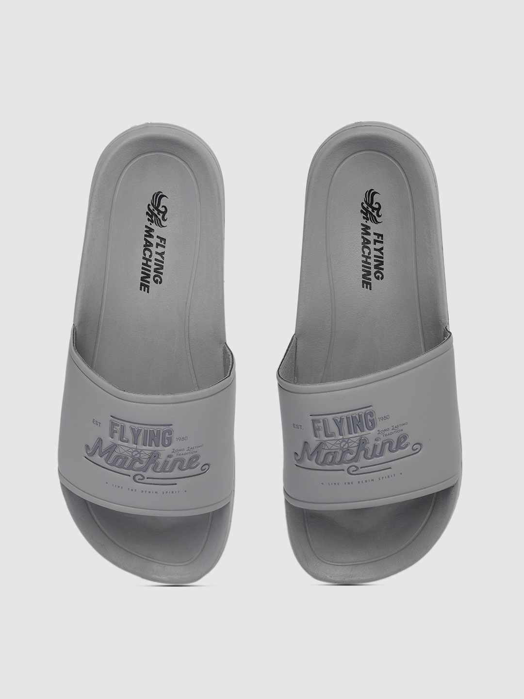 

Flying Machine Men Grey Tavo Printed Sliders