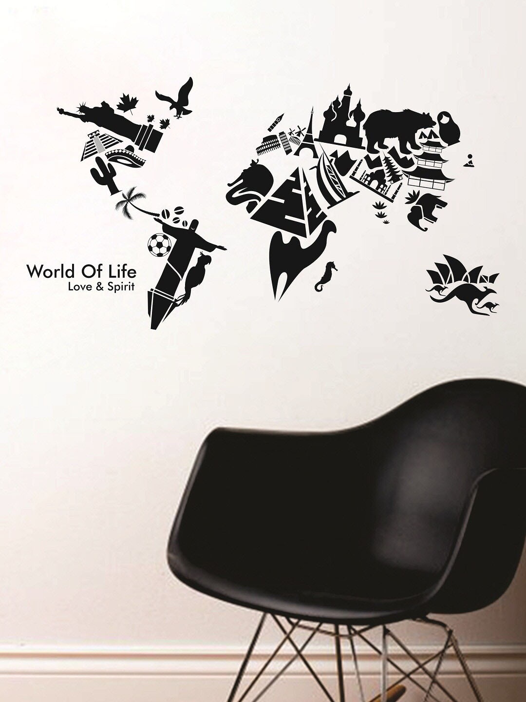 

WALLSTICK Black World Of Life Wall Sticker