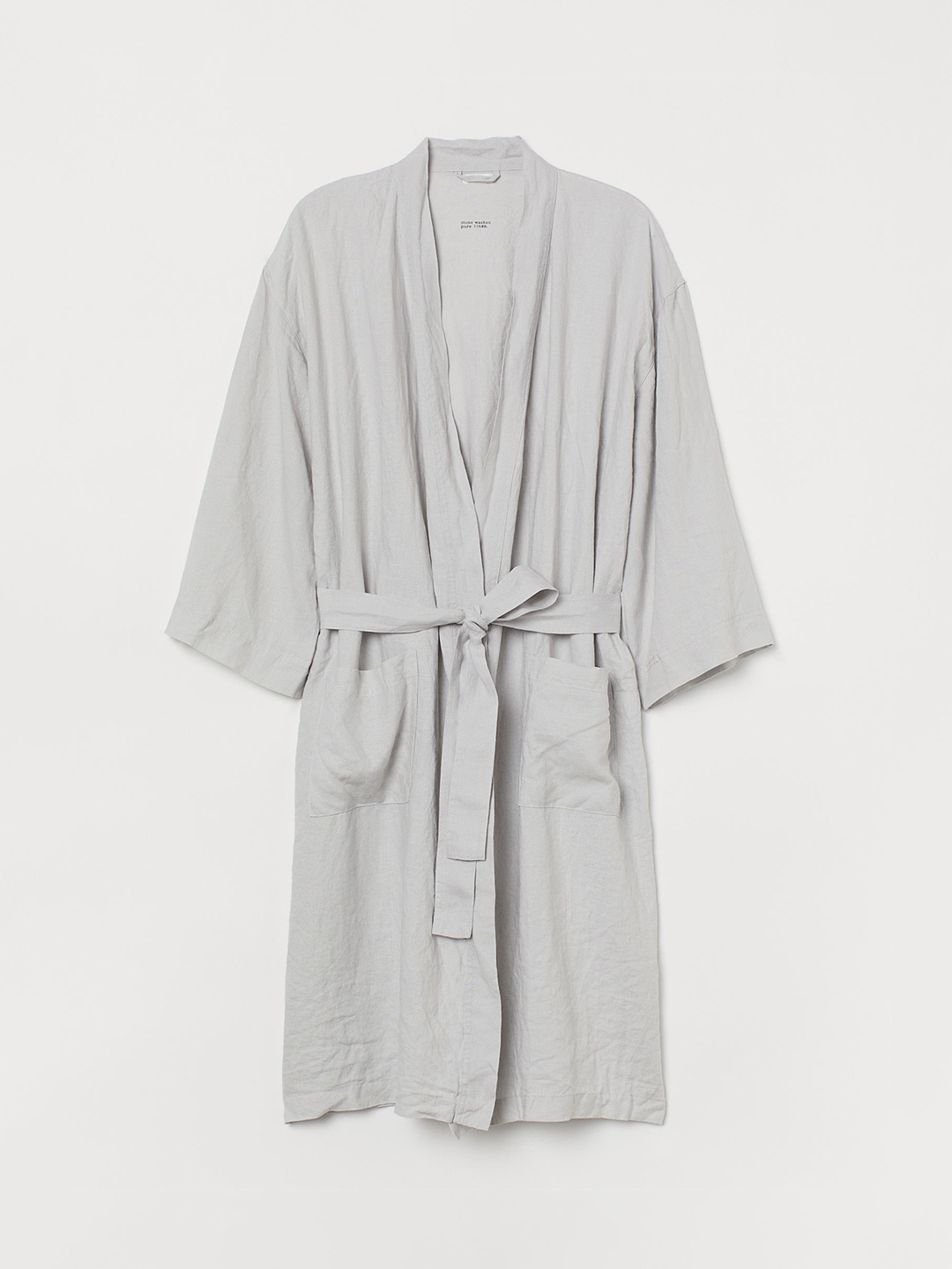 

H&M Unisex Grey Washed Linen Dressing Gown