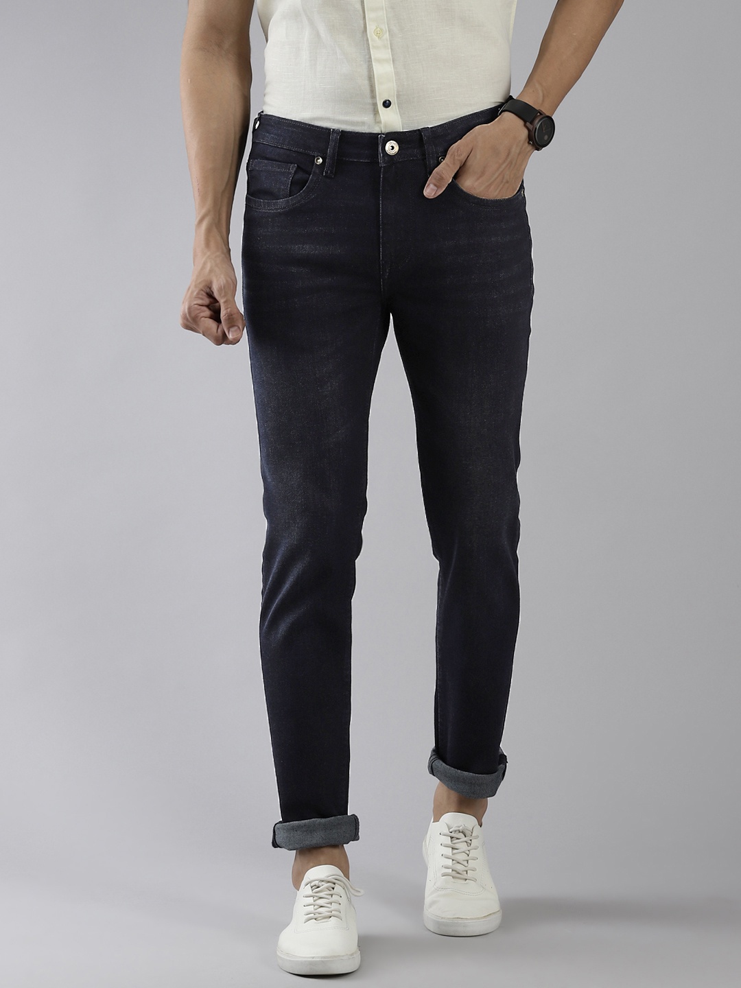 

Blackberrys Men Navy Blue Lean Yonk Skinny Fit Stretchable Jeans