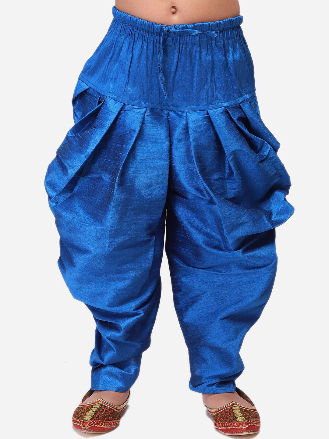 

NAMASKAR Boys Blue Solid Pure Silk Patiala