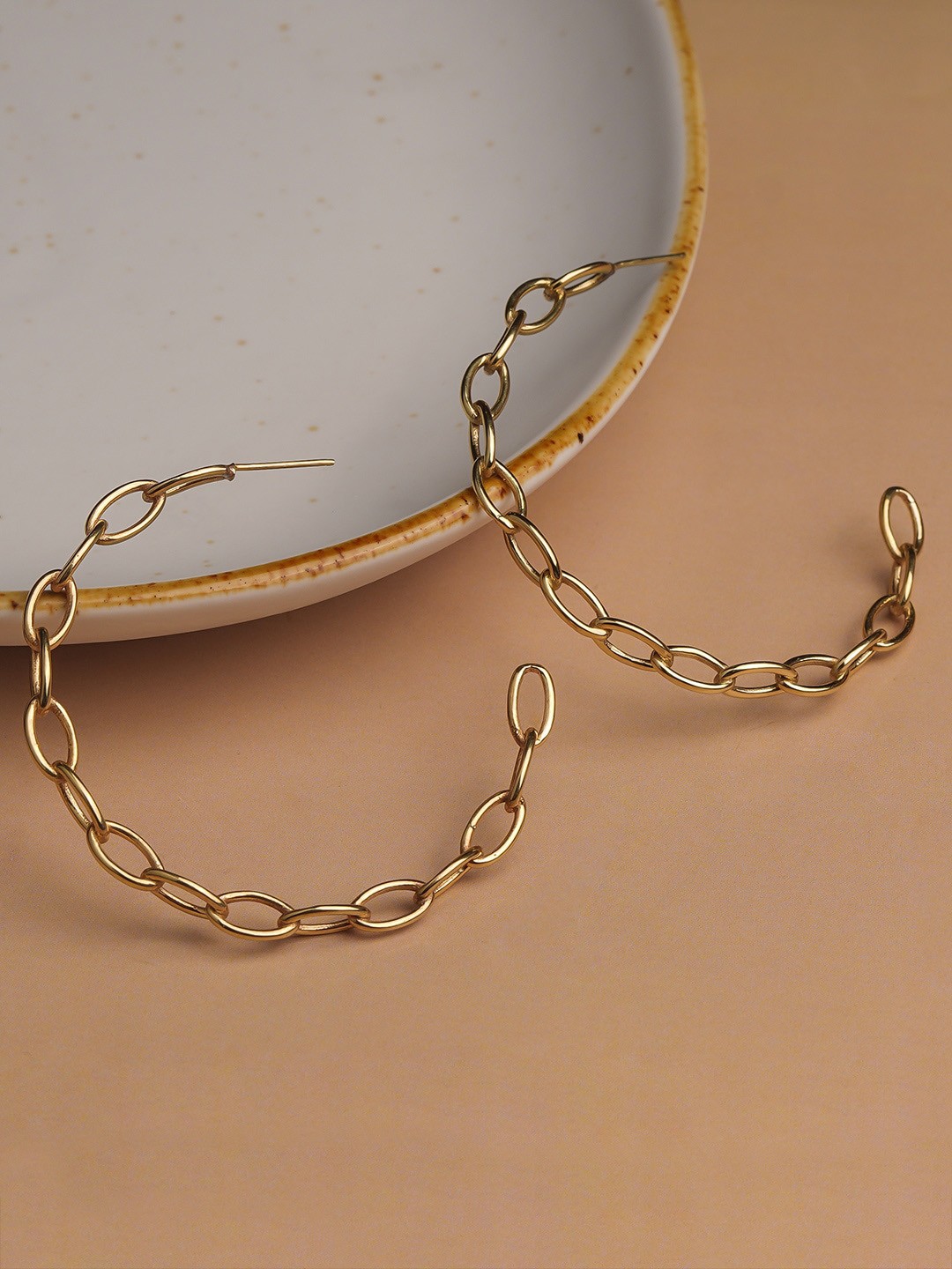 

Queen Be Gold-Toned Contemporary Half Hoop Earrings