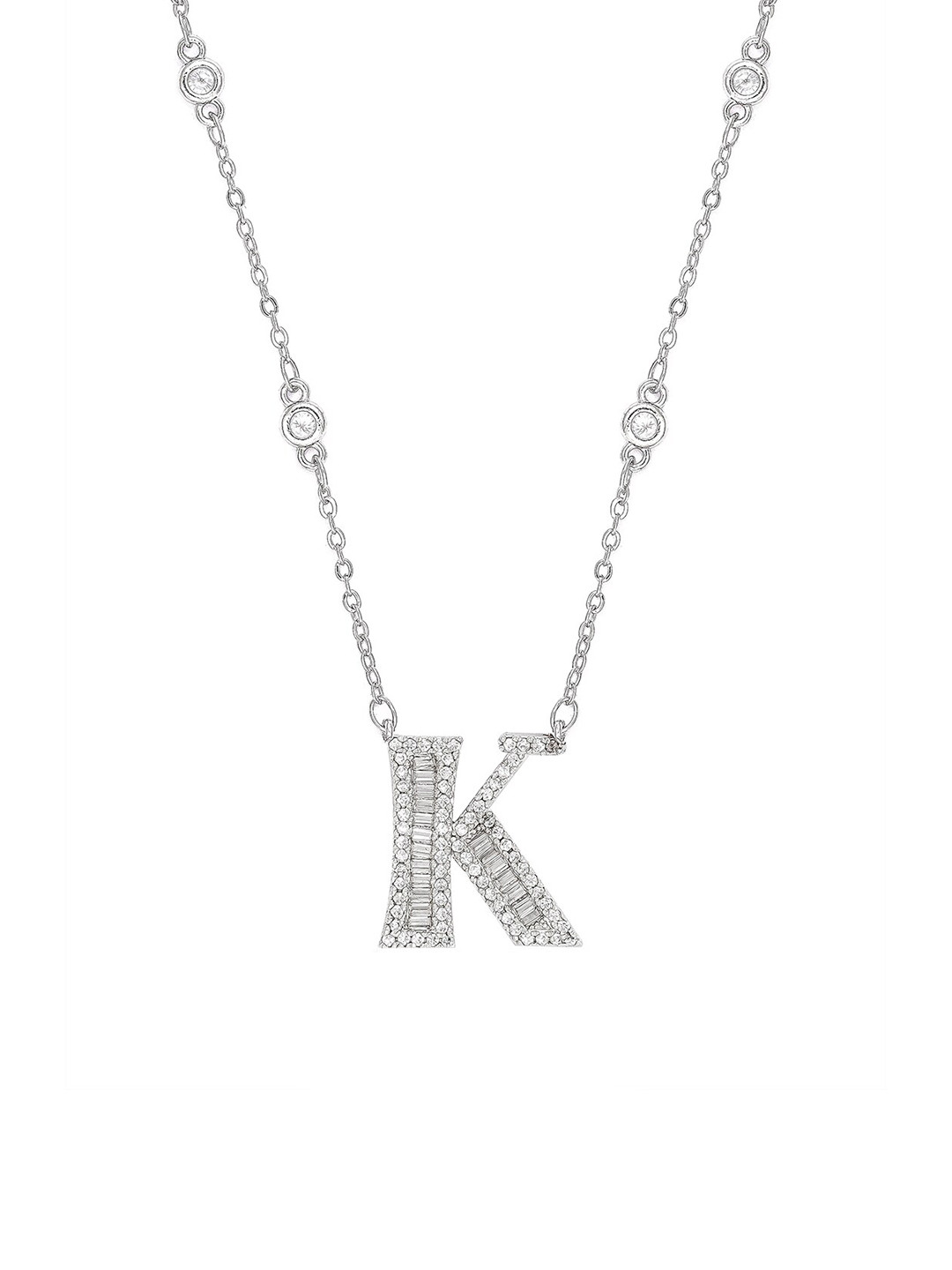

Queen Be Silver-Plated K Alphabet Brass Necklace