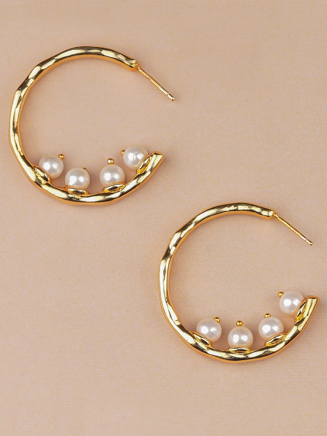 

Queen Be Gold-Plated Contemporary Half Hoop Earrings