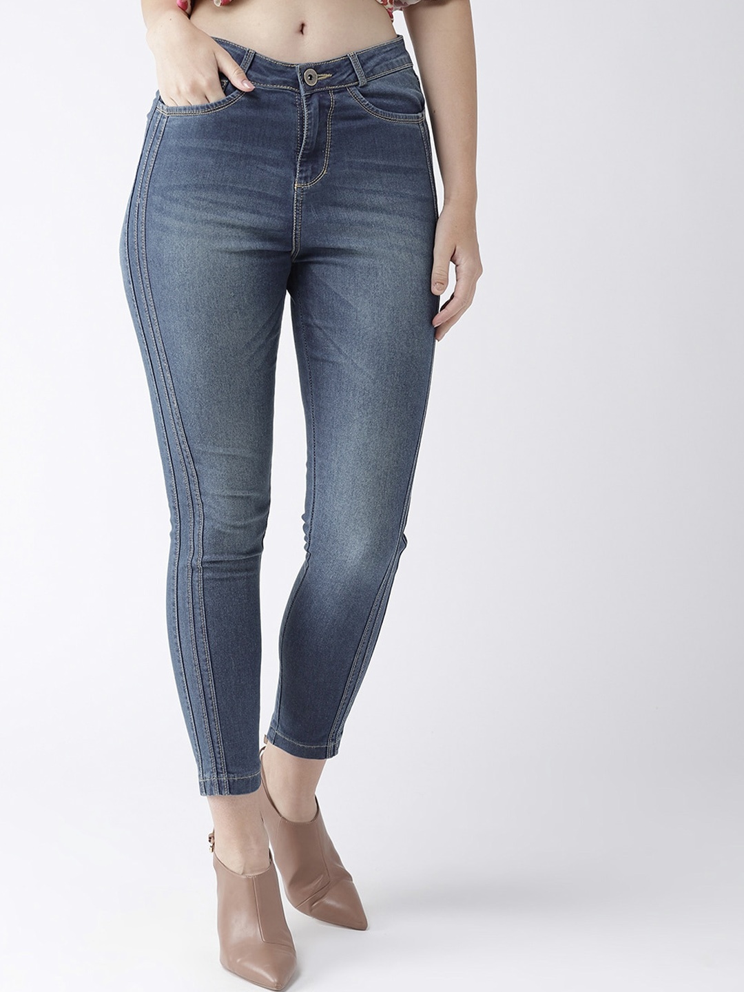 

Xpose Women Blue Comfort Skinny Fit High-Rise Light Fade Stretchable Jeans