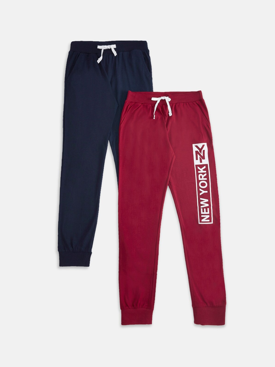 

Pantaloons Junior Boys Pack Of 2 Regular Fit Printed Cotton Joggers, Navy blue
