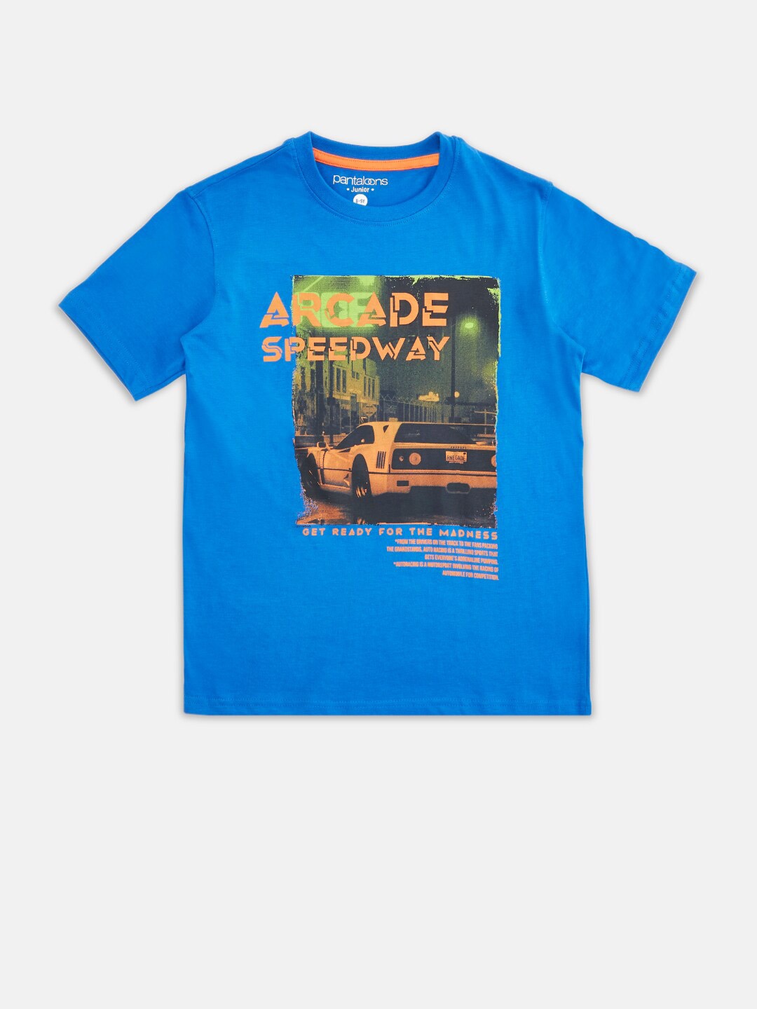 

Pantaloons Junior Boys Blue Cotton Typography Printed T-shirt