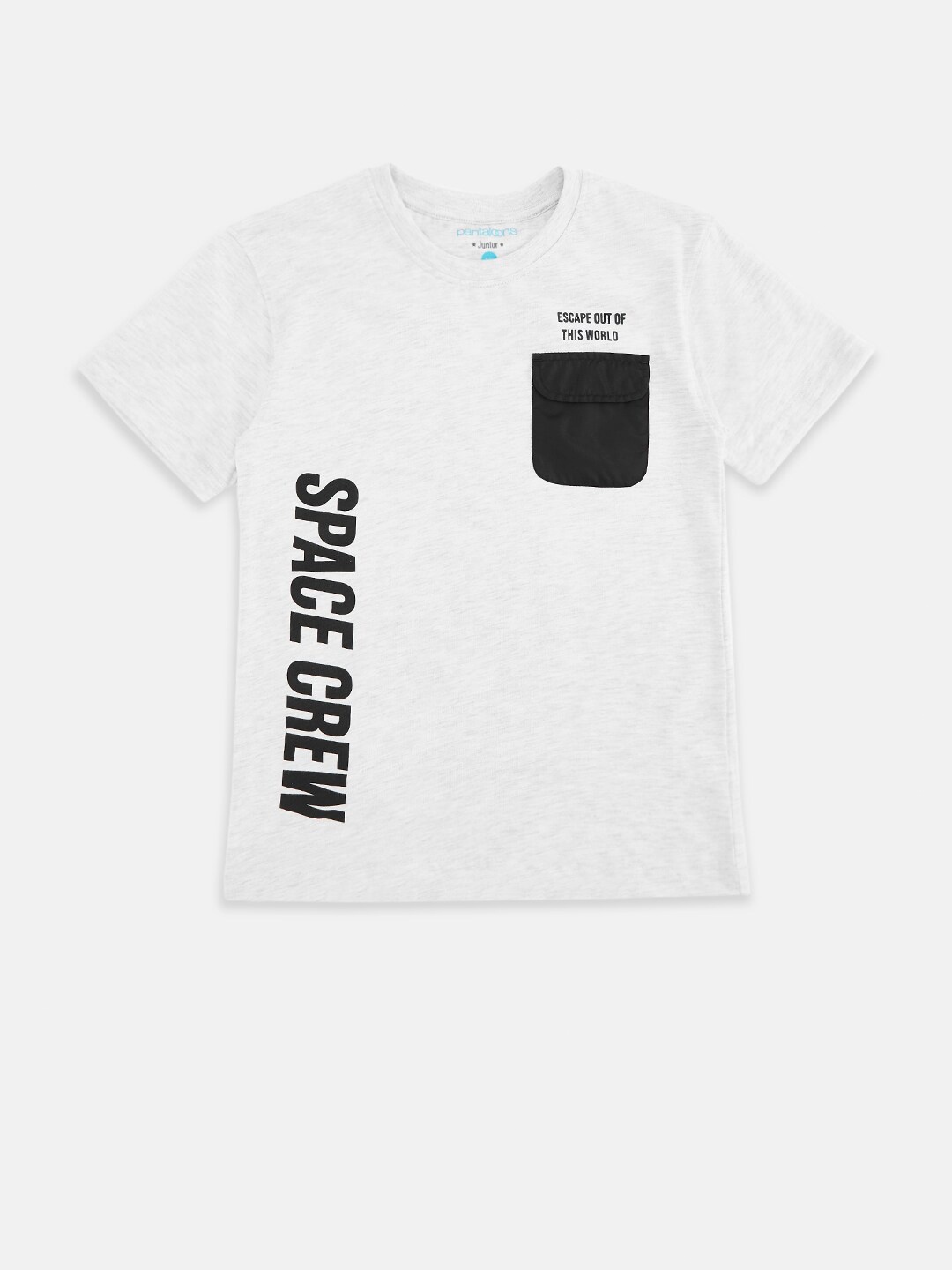 

Pantaloons Junior Boys Grey Melange Typography Printed T-shirt