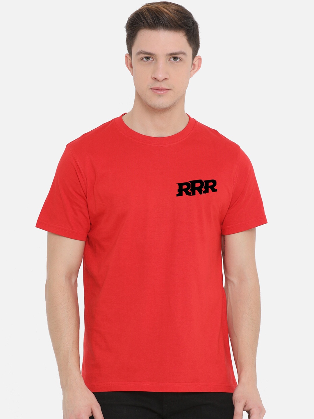 

Fully Filmy Men Red RRR Logo T-shirt