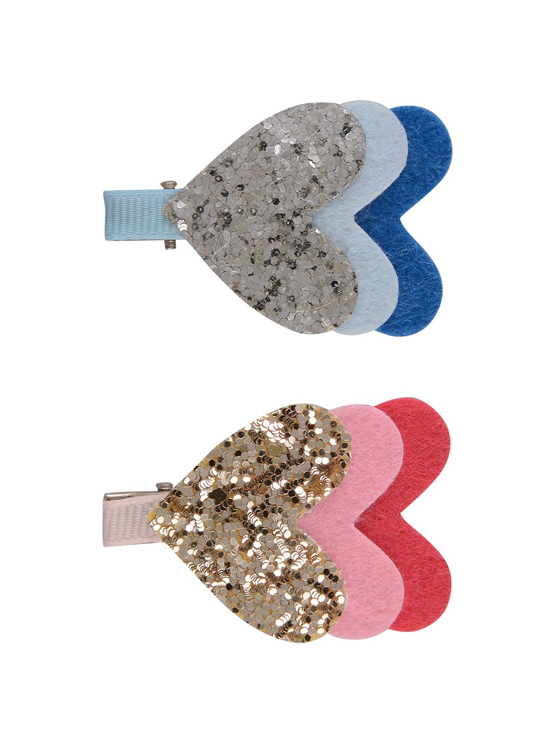 

Aye Candy Girls Blue & Gold-Toned Set of 2 Embellished Alligator Hair Clip