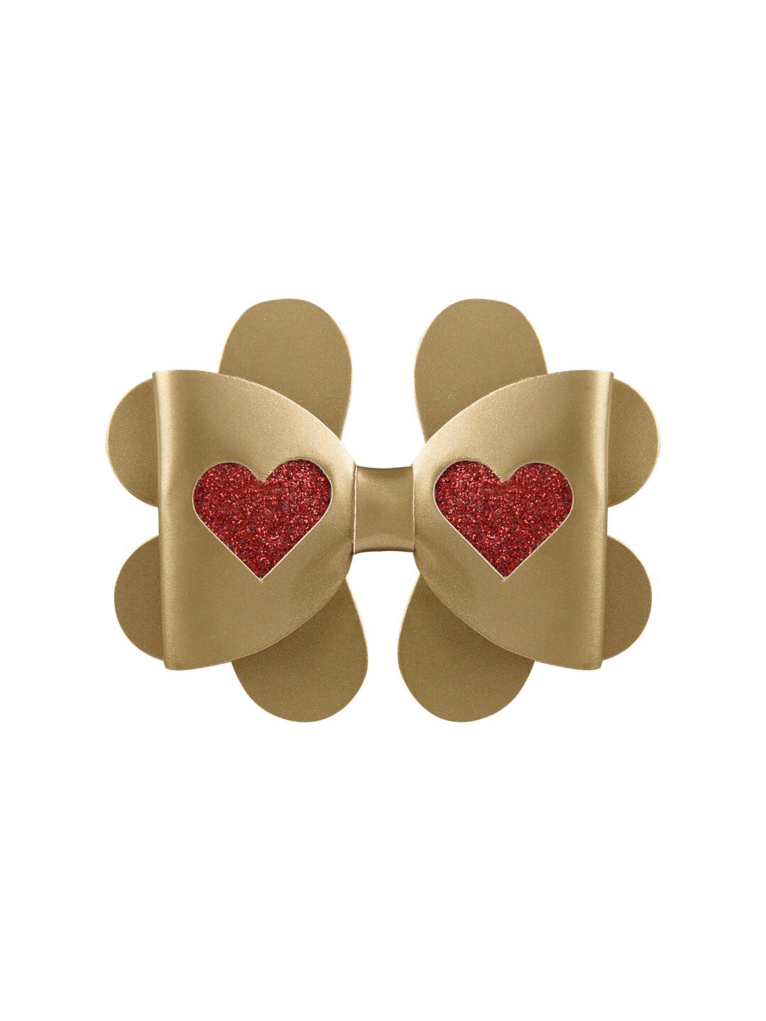 

Aye Candy Girls Gold-Toned & Red Embellished Red Heart Alligator Hair Clip