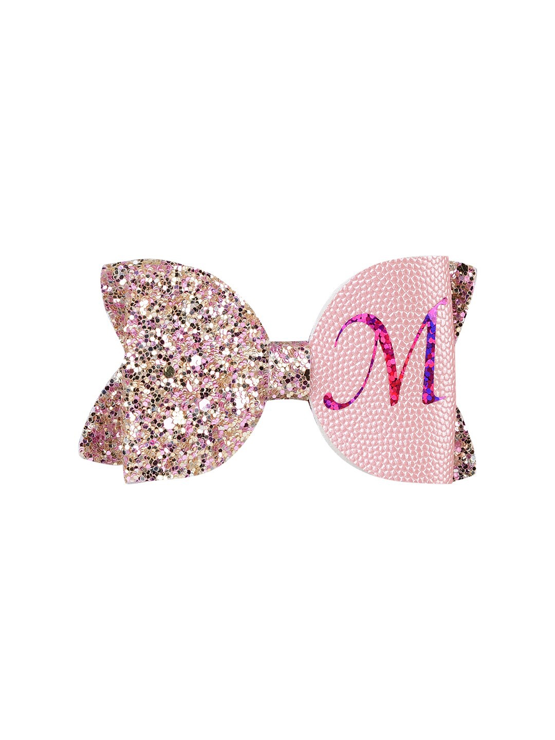 

Aye Candy Girls Pink & Gold-Toned Embellished Bow Alligator Hair Clip