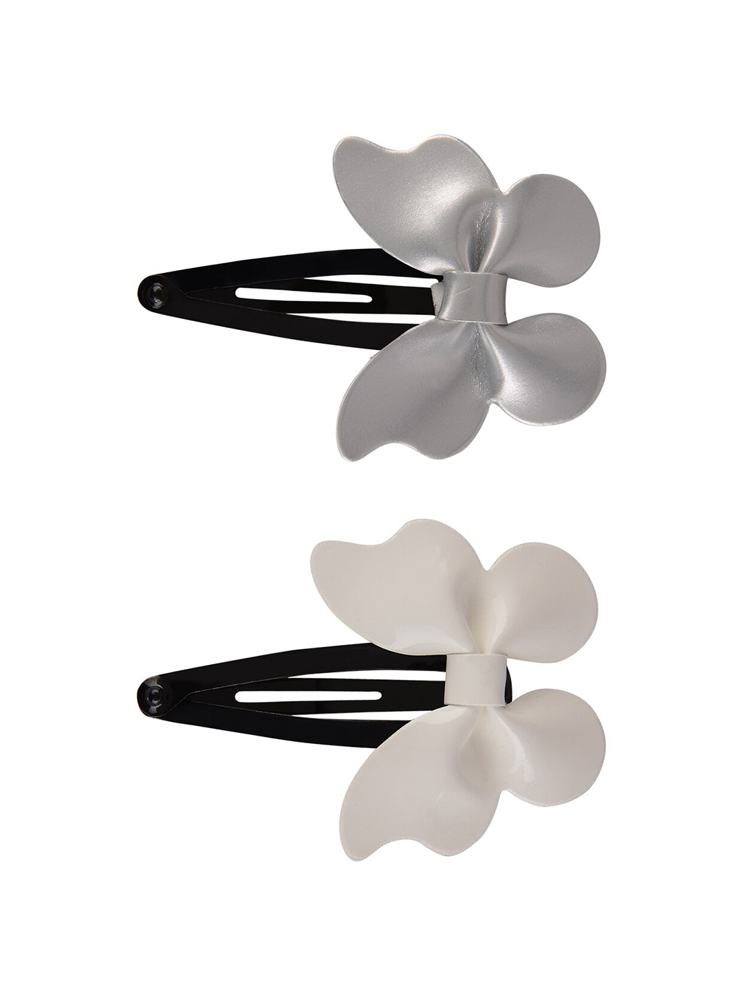

Aye Candy Girls Silver-Toned & Black Set of 2 Tic Tac Hair Clip