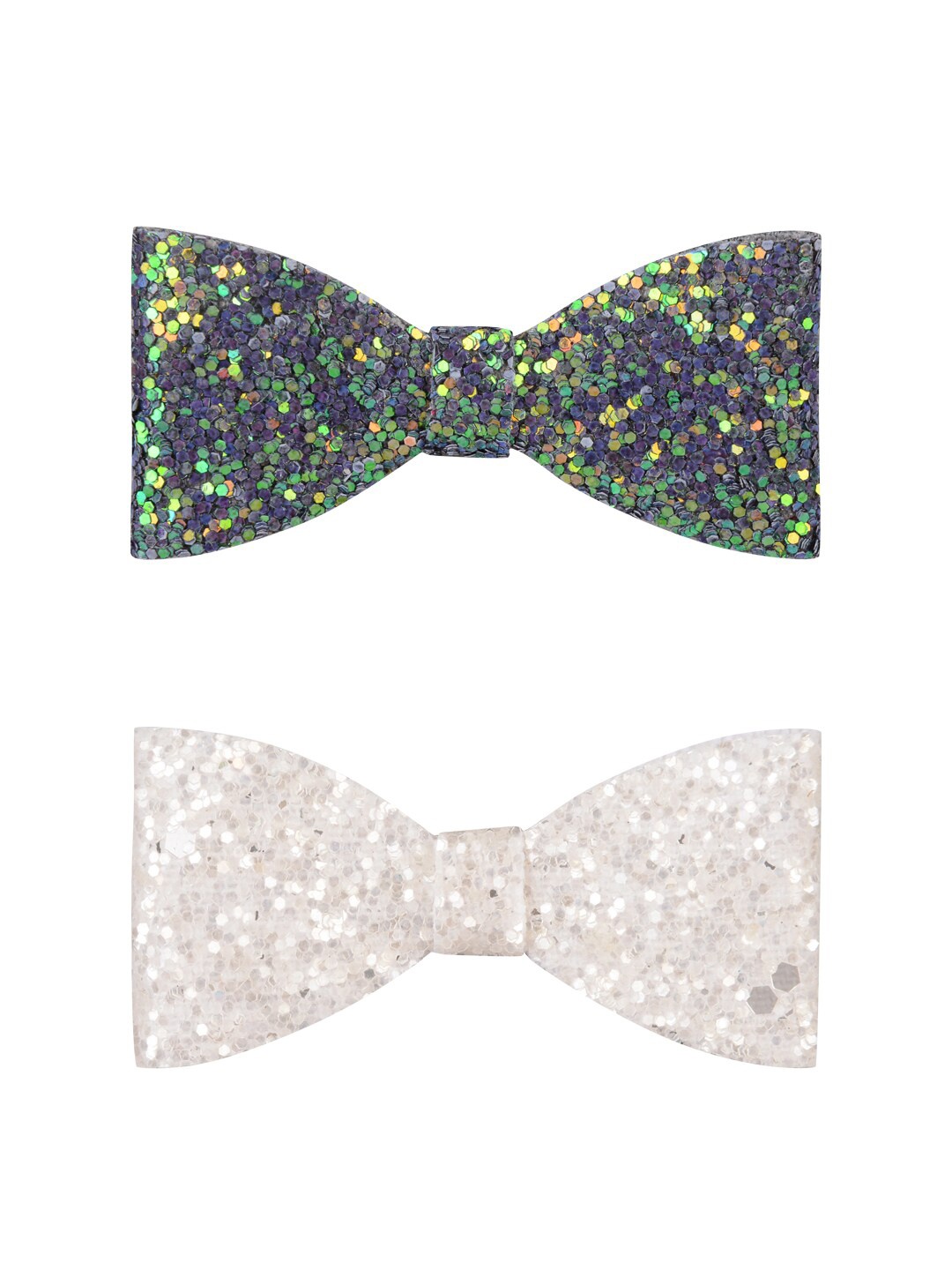 

Aye Candy Girls Set of 2 Green & Silver-Toned Embellished Alligator Hair Clip