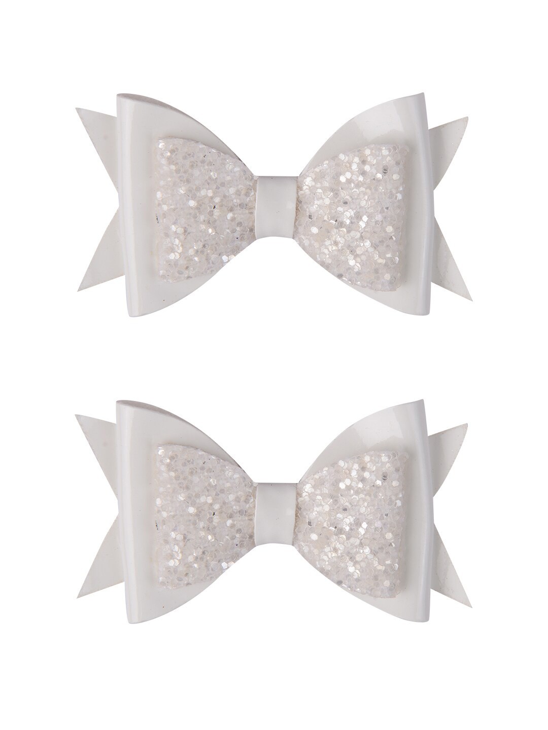 

Aye Candy Girls White Set of 2 Embellished Bow Clip