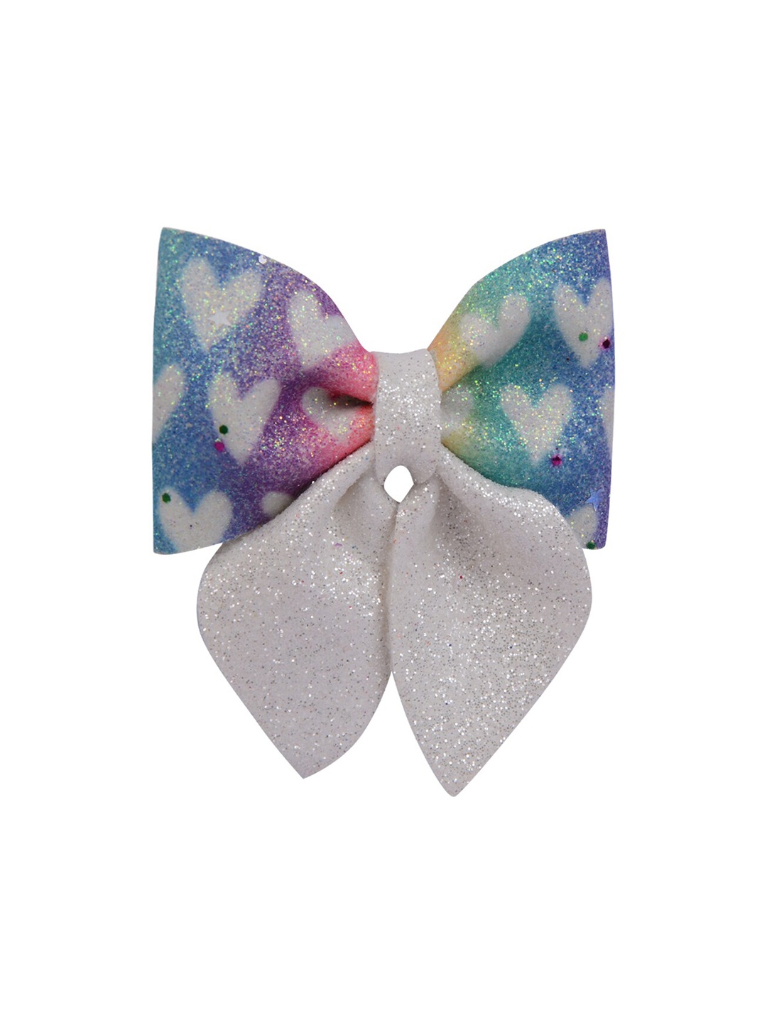

Aye Candy Girls White & Blue Embellished Rainbow Alligator Hair Clip