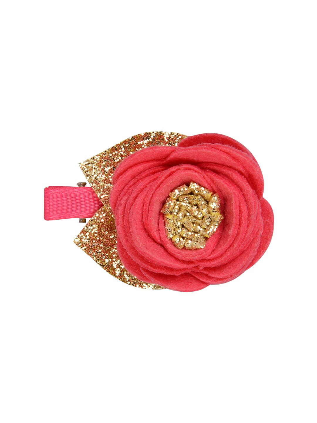 

Aye Candy Girls Pink & Gold-Toned Embellished Small Rose Alligator Hair Clip